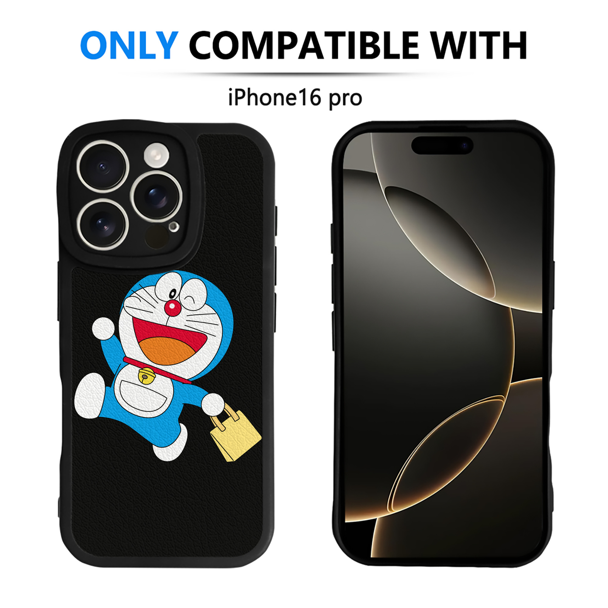 （画像用） ドラえもん Doraemon 【iPhone 16シリーズ対応】シリコンスマホケース（レザー調） 材質：シリコン